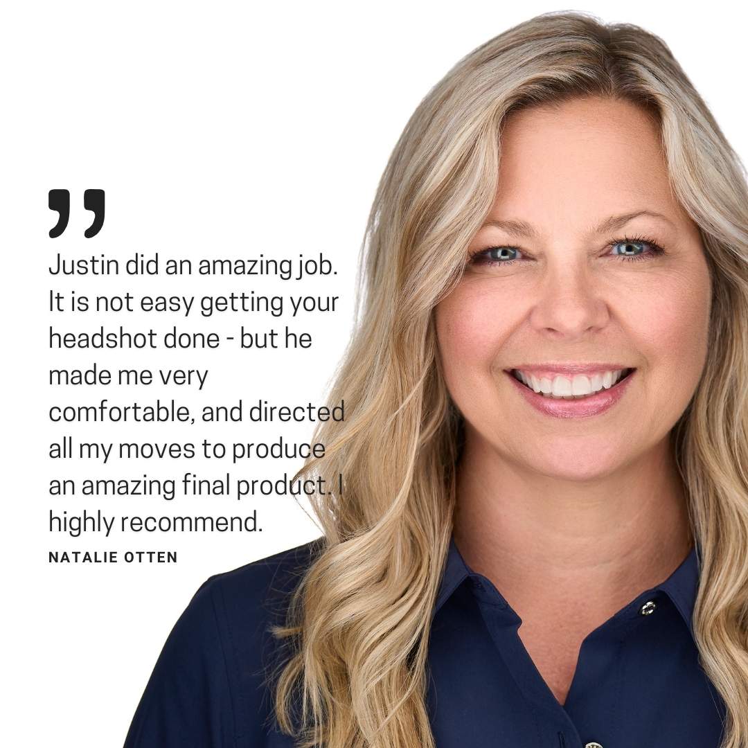 testimonial snippet with a middle-aged blonde woman with long hair on a white background