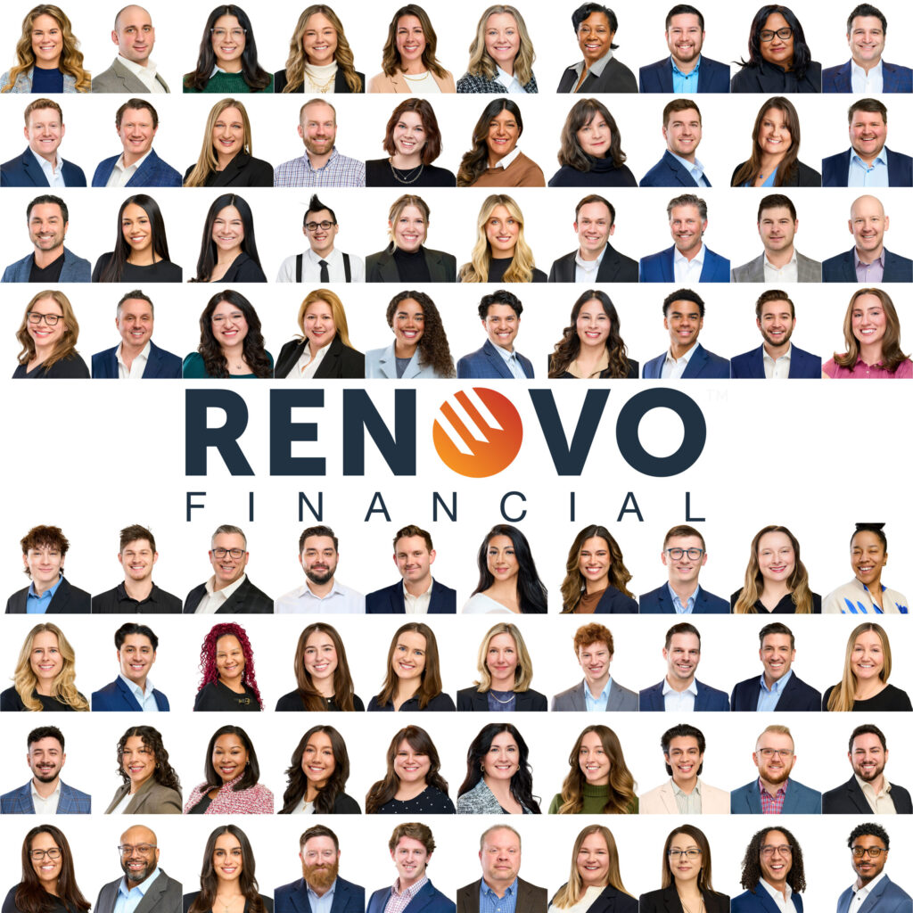 Corporate team headshots for Renovo Financial — on-site group photography by Elite Headshots in Chicago