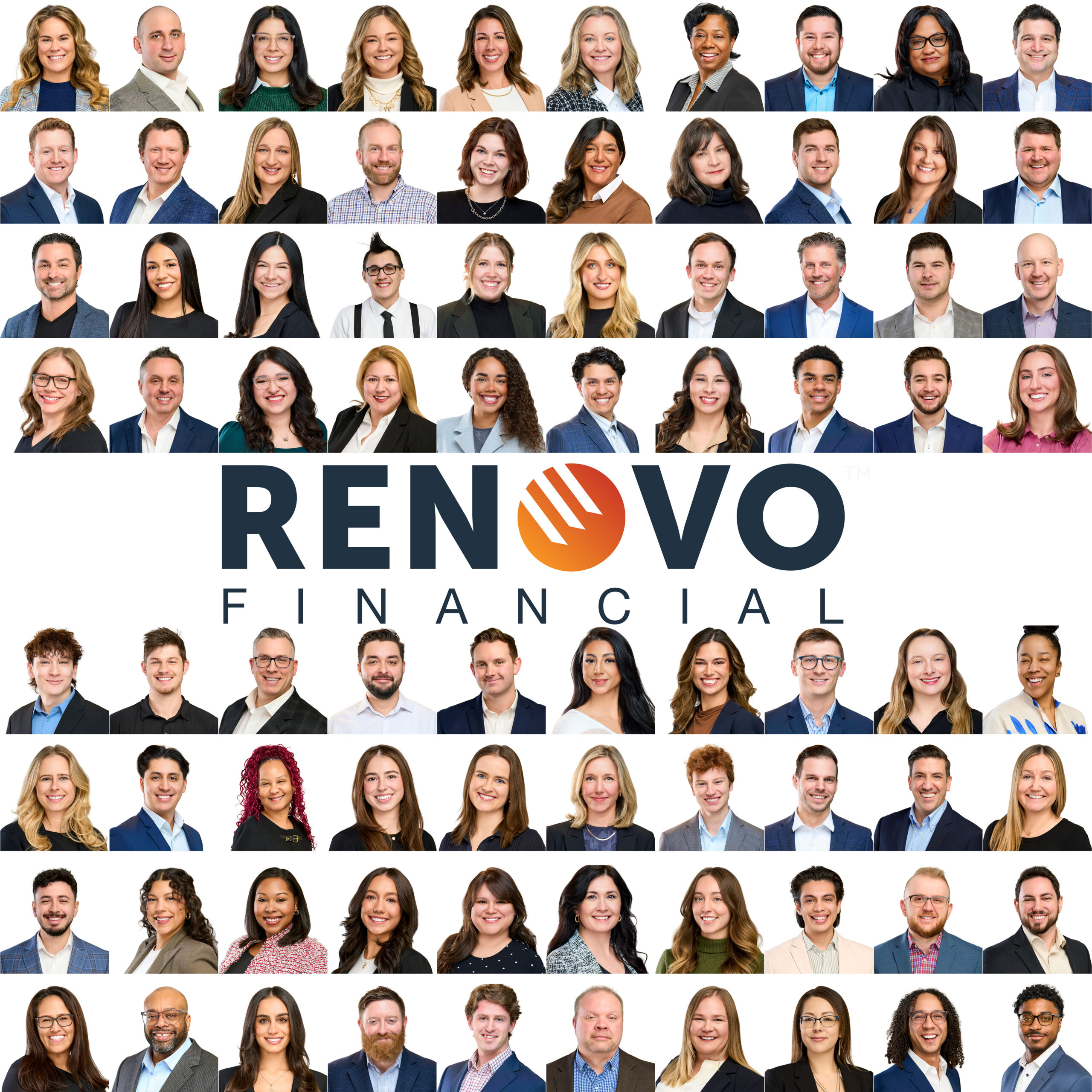 Corporate team headshots for Renovo Financial — on-site group photography by Elite Headshots in Chicago